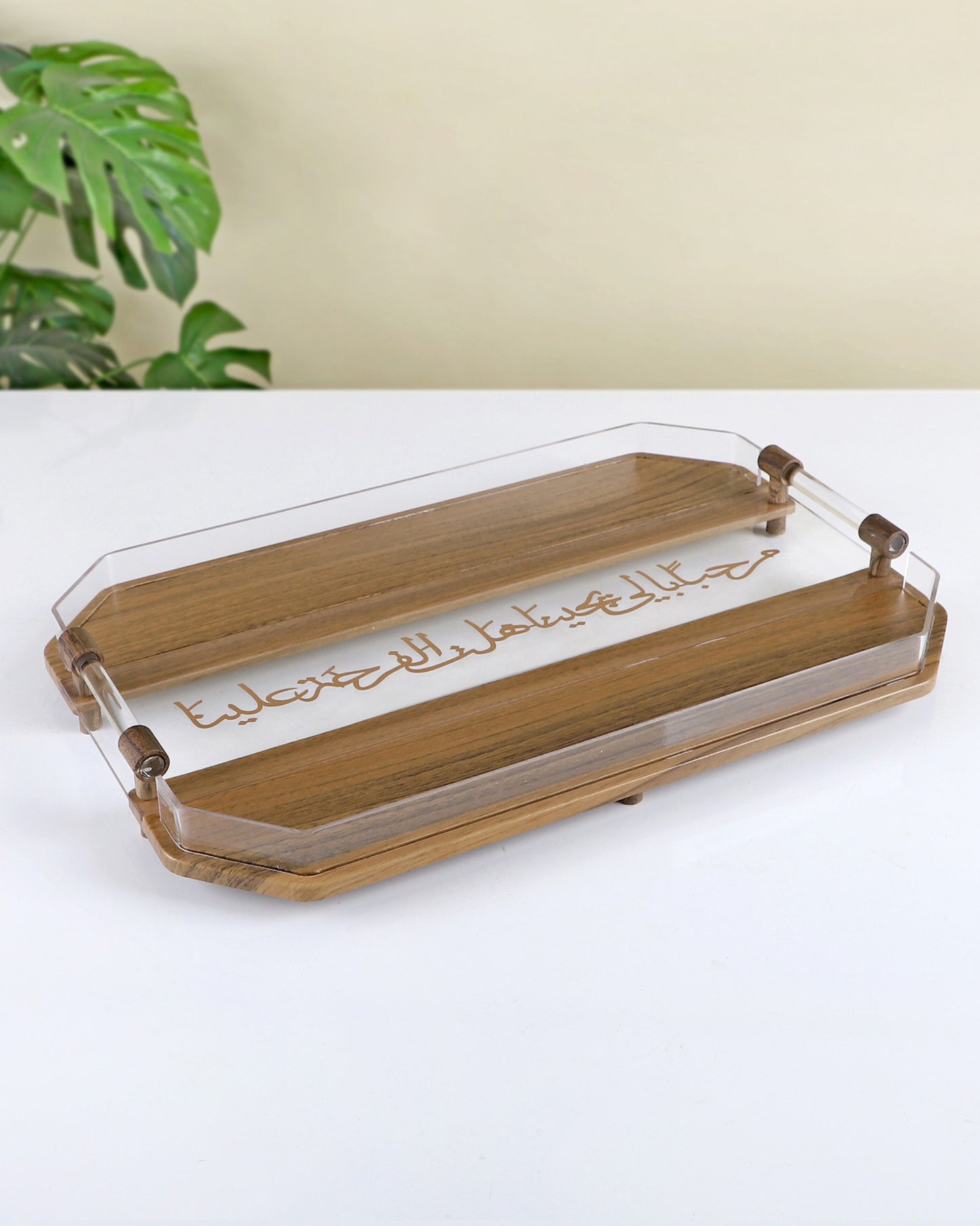 Serving Tray Wooden and Acrylic -MY2103