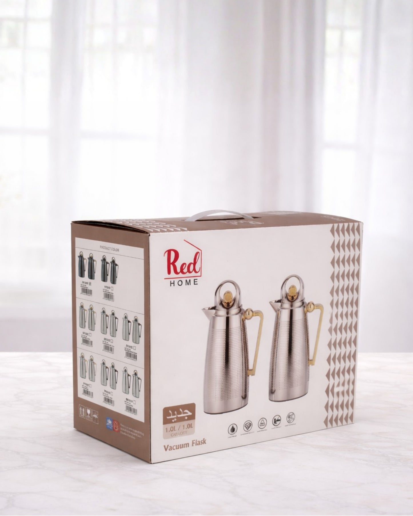 Red Home Premium Vacuum Flask Set Tea and coffee ABS RF101F 1 Liter (2)