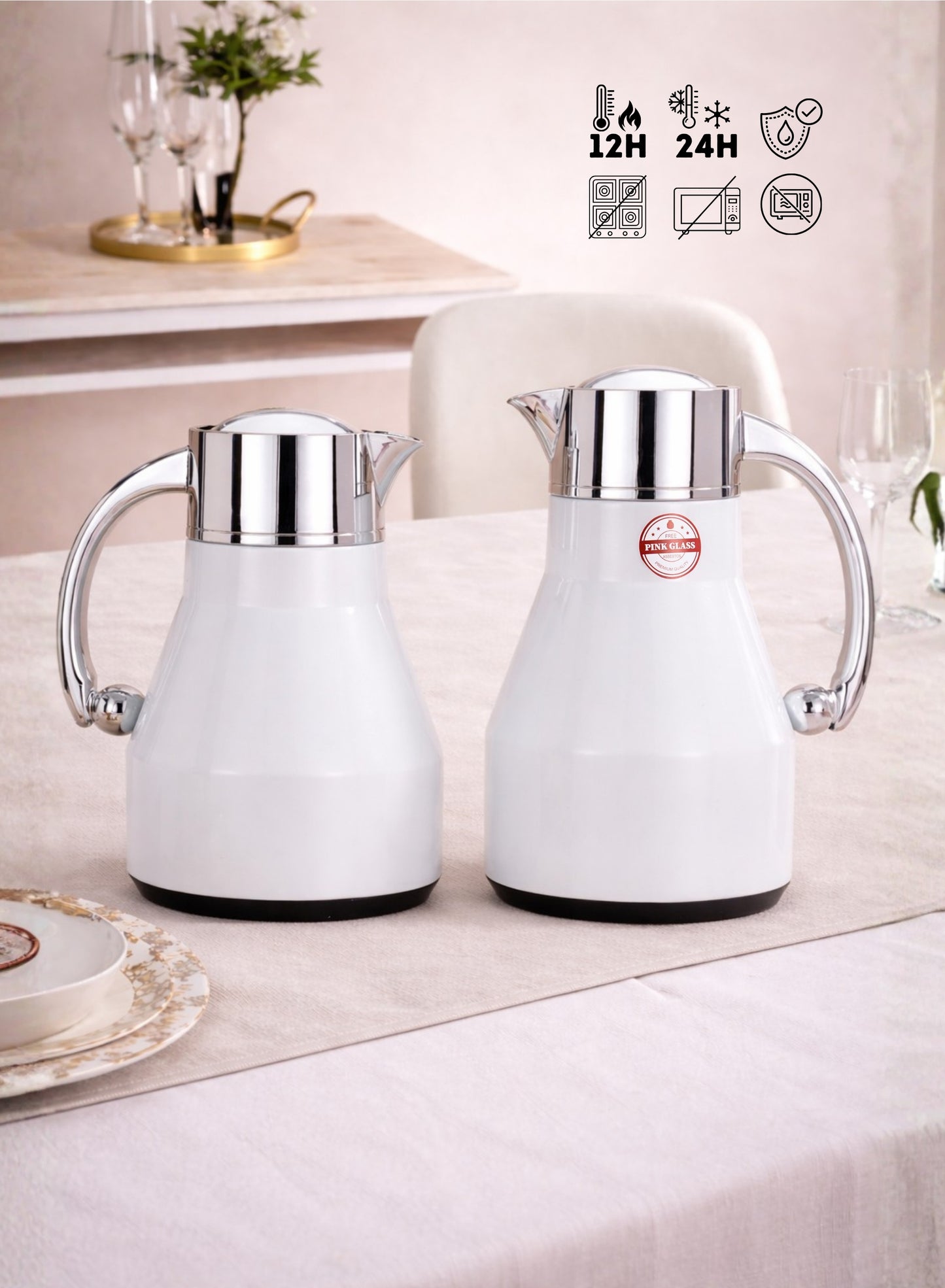 Red Home Stainless Steel Vacuum Flask Set 1000ml+600ml FC2006C