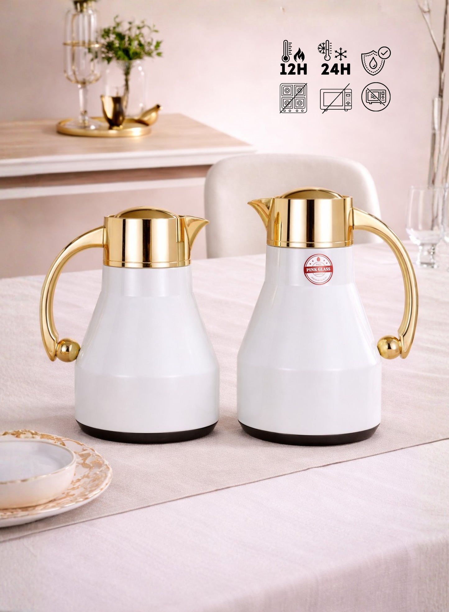 Red Home Stainless Steel Vacuum Flask Set 1000ml+600ml FC2006D