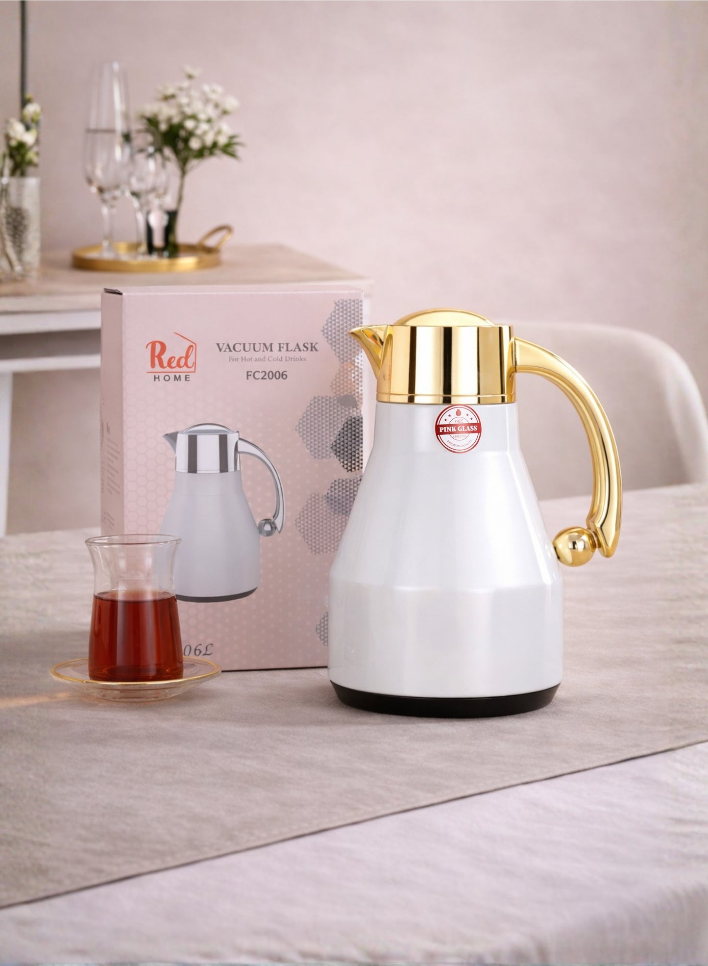 Red Home Stainless Steel Vacuum Flask Set 1000ml+600ml FC2006D