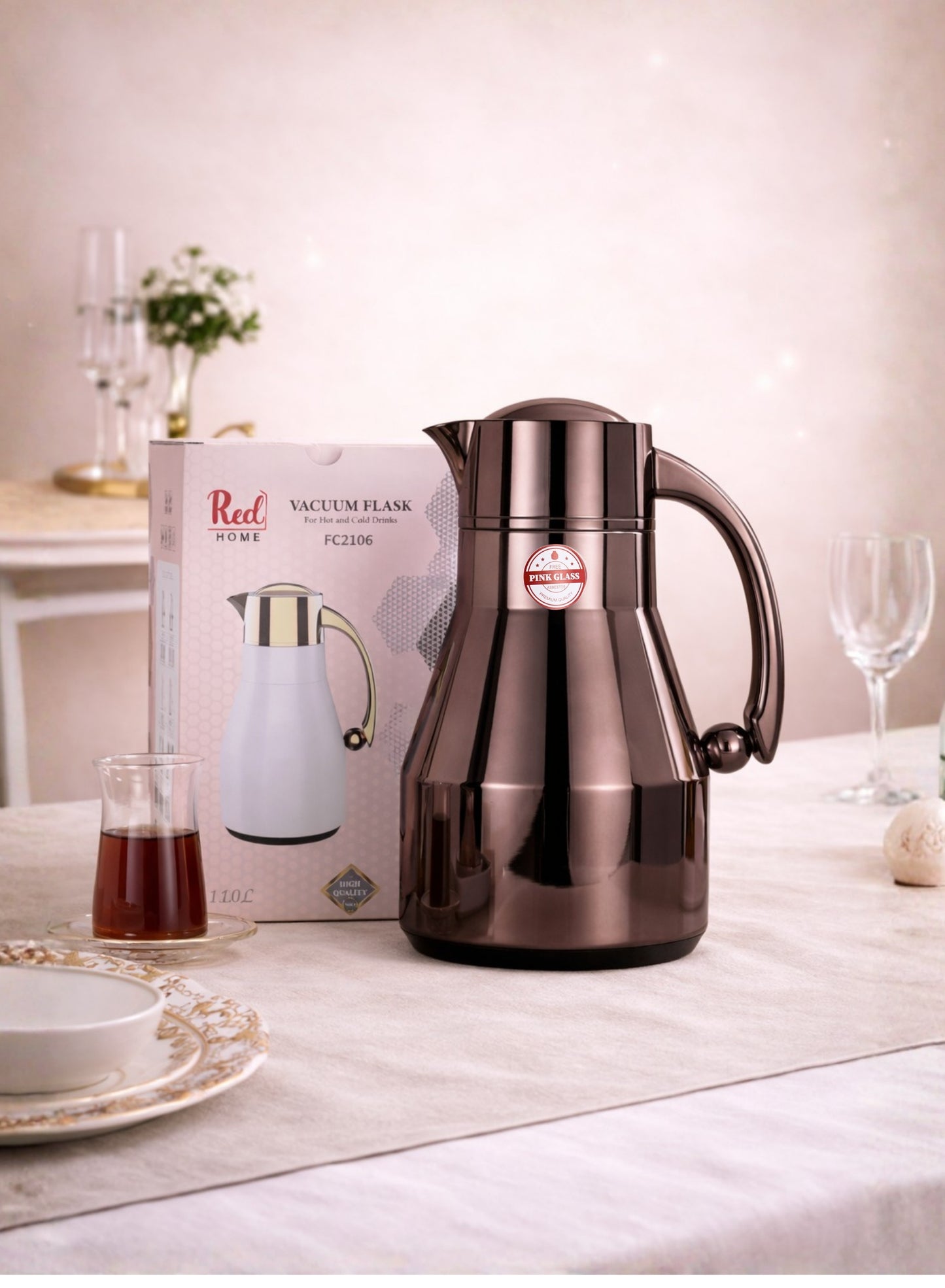 Red Home Stainless Steel Vacuum Flask Set 1000ml+600ml FC2006E