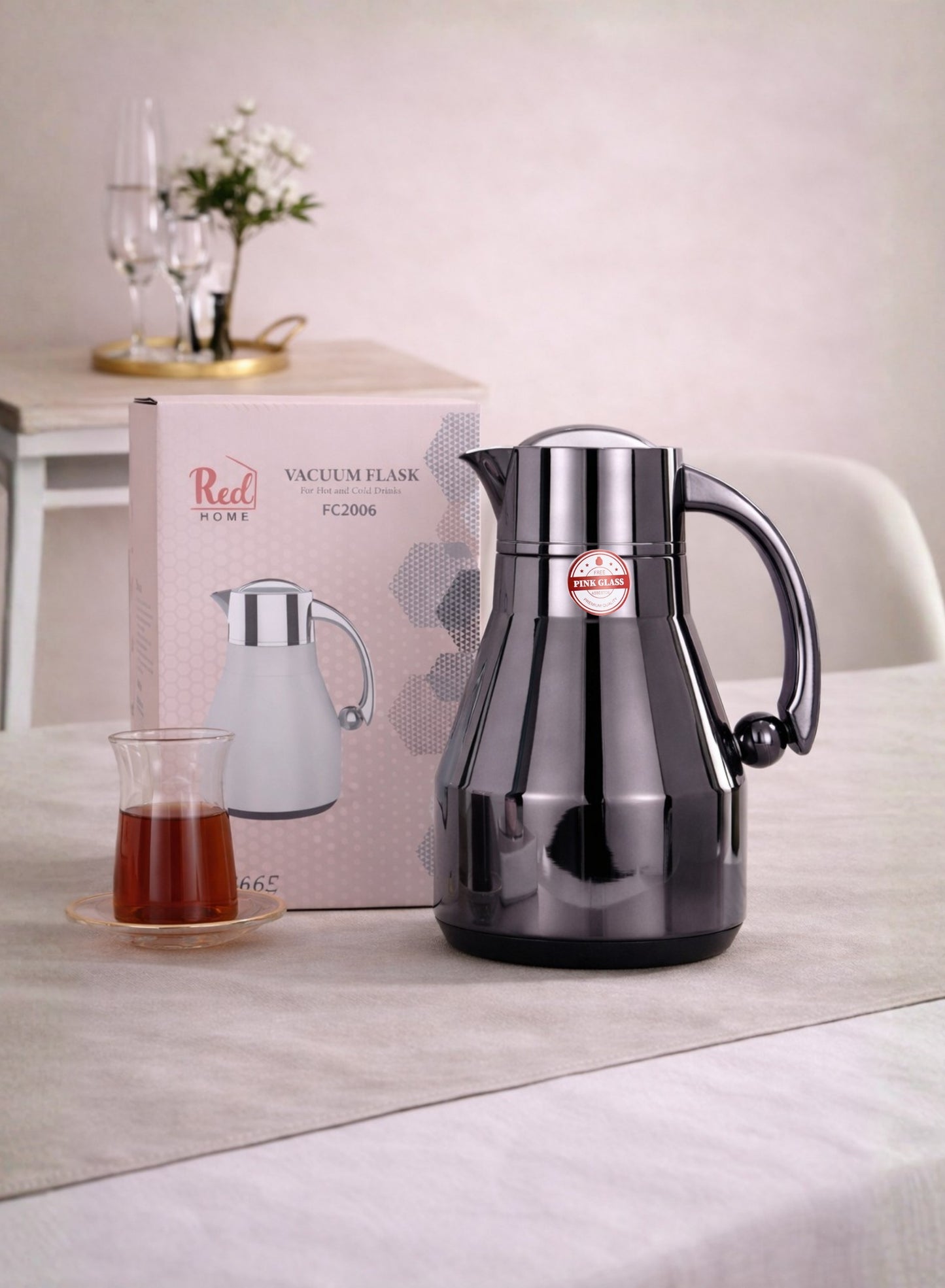 Red Home Stainless Steel Vacuum Flask Set 1000ml+600ml FC2006F