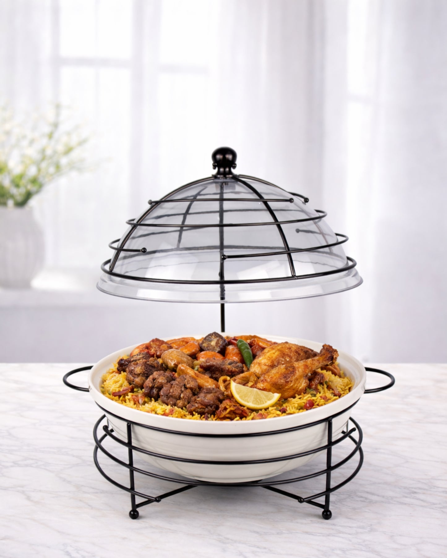 Red Home Ceramic & Metal Serving Buffet CI2011B