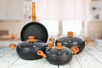 Cookware Set Wood & Granite CS7WD