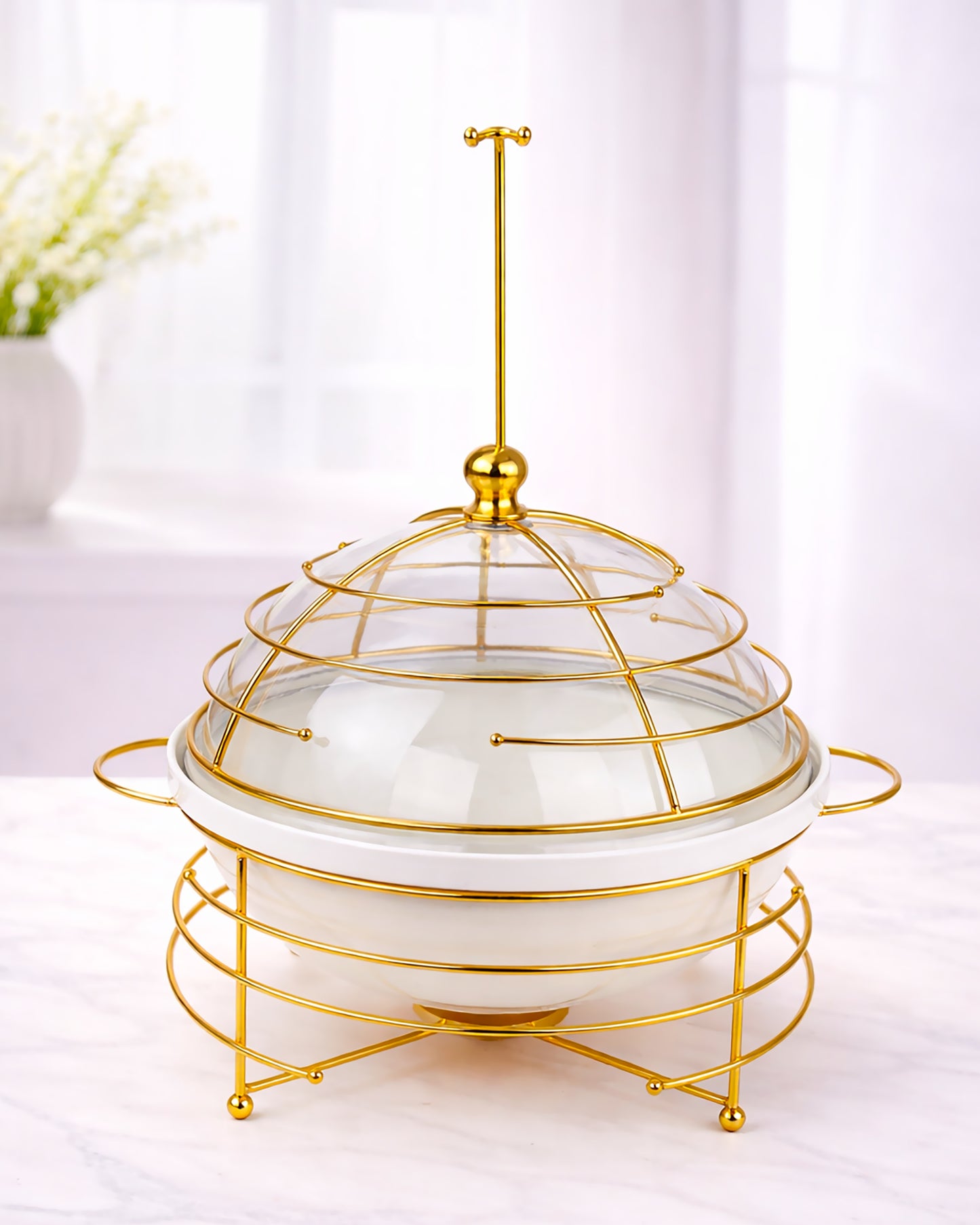 Red Home Ceramic & Metal Serving Buffet CI2011G