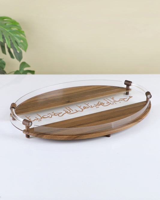 Serving Tray Wooden and Acrylic -MY2102