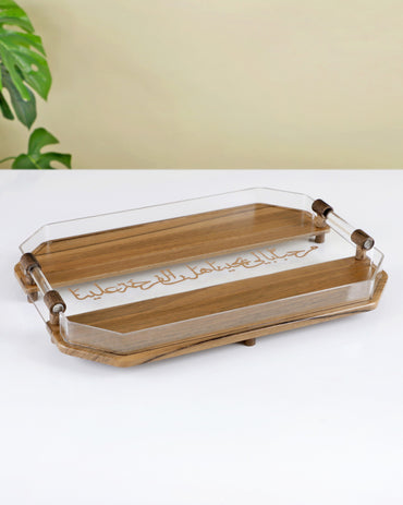 Serving Tray Wooden and Acrylic -MY2103
