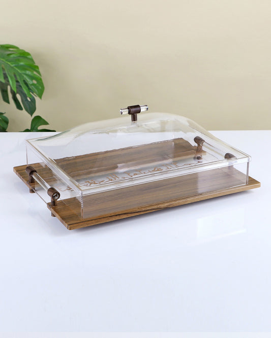Fruit Serving Tray Wooden and Acrylic -MY2106