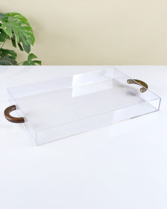 Fruit Serving Tray Wooden and Acrylic -My2114